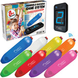 Wireless Handheld Game Buzzer System - Displays First Buzz-in - Great for Jeopardy, Family Feud, Trivia and Buzzer Games - Console with Joystick Buzzers