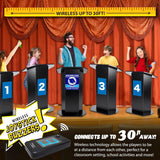 Wireless Handheld Game Buzzer System - Displays First Buzz-in - Great for Jeopardy, Family Feud, Trivia and Buzzer Games - Console with Joystick Buzzers