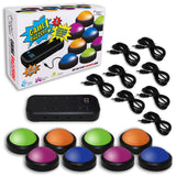 8 Pack Game Buzzer System with Lights, Stickers Included