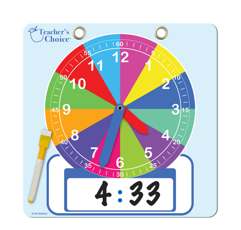 Test Paper Clock Paper Demonstration Clock with Erasable Surface – Teacher's Choice USA
