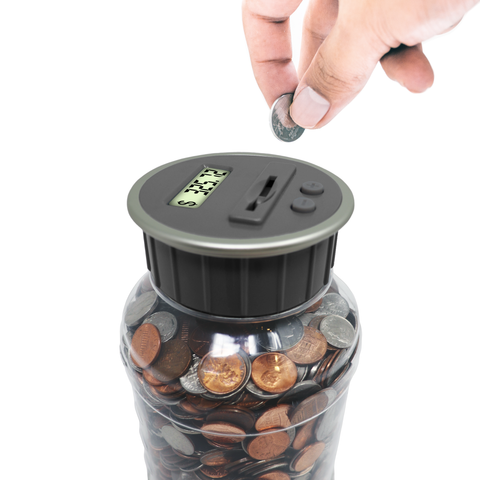 2020 New Clear Digital Piggy Bank USD/EUR/GBP Coin Savings Counter Counting  Money Jar Change Gift Money Box LCD Penny Bank Drop Ship